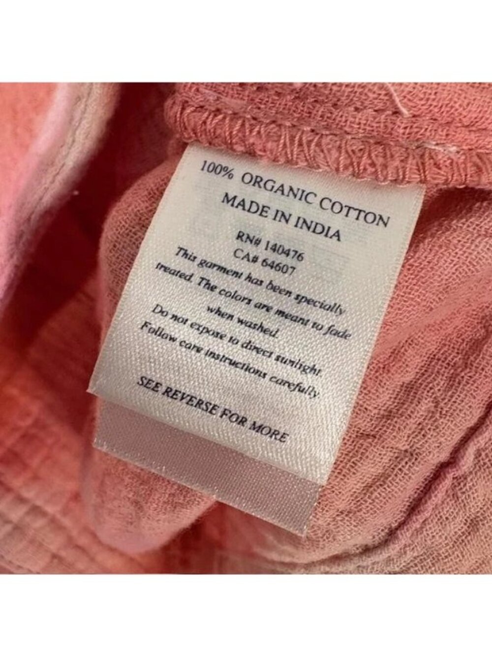 Faherty Shirt Womens Medium Pink Dune Cotton Gauze V Neck Sleeveless Tank Top - Picture 6 of 7